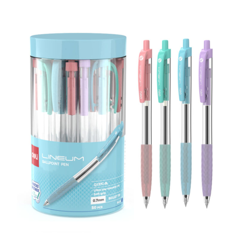 Pix cu mecanism si grip 0,7mm albastru lineum deli [4]