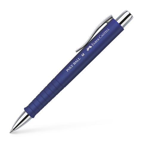 Birotică și Papetărie - Pix cu mecanism si grip albastru poly ball faber-castell