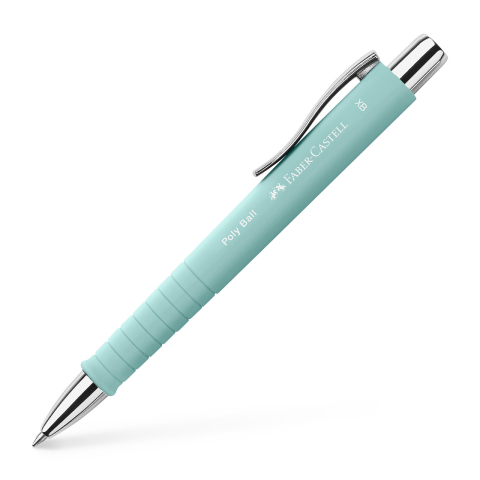 Birotică și Papetărie - Pix cu mecanism si grip bleu caraibe poly ball faber-castell