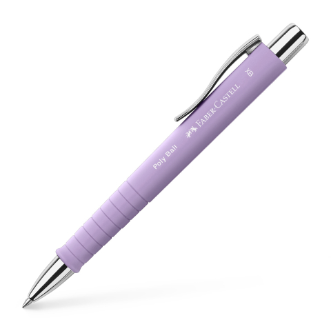 Birotică și Papetărie - Pix cu mecanism si grip lila poly ball faber-castell