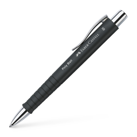 Birotică și Papetărie - Pix cu mecanism si grip negru poly ball xb 2020 faber-castell
