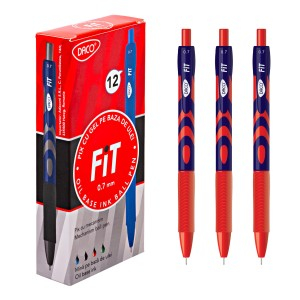 Rechizite Școlare - Pix daco fit rosu px264r 12 buc
