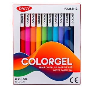 Rechizite Școlare - Pix daco gel color set 12 px262/12 12 buc