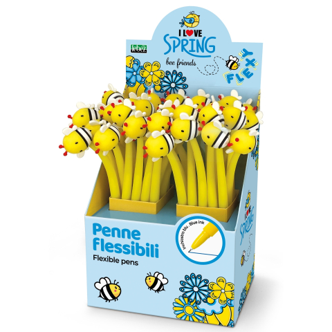 Pixuri pentru Copii si Scoala - Pix flexibil Bee Friends, cu varf de 0.7 mm, 3 modele asortate  , pret/1 buc