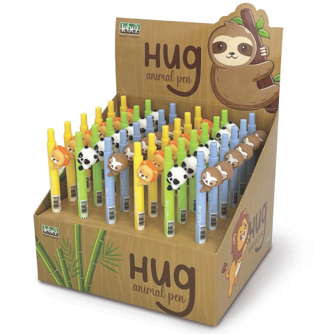 Rechizite Școlare - Pix Hug me cu animale, 3 modele (36 buc/display), copii varsta 4 ani+,6 ani+,8 ani+