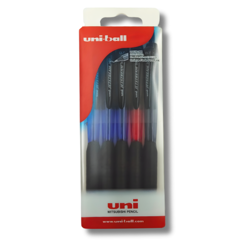 Birotică și Papetărie - Pix Jetstream Uni-ball SXN-101, 0.7mm, set 5 buc, cu mecanism, corp in culoarea scrisului, grip cauciucat