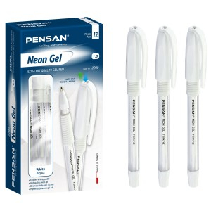 Rechizite Școlare - Pix pensan gel neon alb 2290/12 12 buc