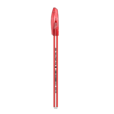 Birotică și Papetărie - Pix unica folosinta 0.6mm stripes rosu q560 deli