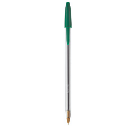 Birotică și Papetărie - Pix unica folosinta verde cristal medium bic
