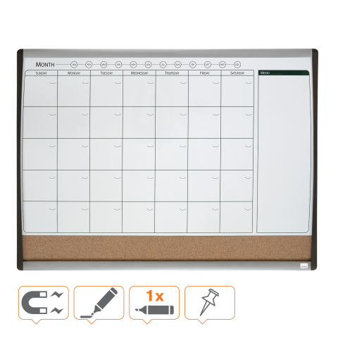 Planner lunar magnetic+panou pluta 58.5*43 cm nobo [1]