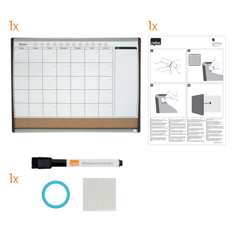 Planner lunar magnetic+panou pluta 58.5*43 cm nobo [2]