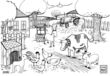 Planse, fise si imagini de colorat pentru copii animale viata la ferma. [1]