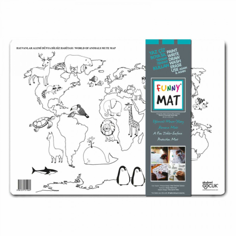 Desene de Colorat, Fise si Planse Reutilizabile - Desene de Colorat, Fise de Colorat si Planse - Harta Animale Planeta