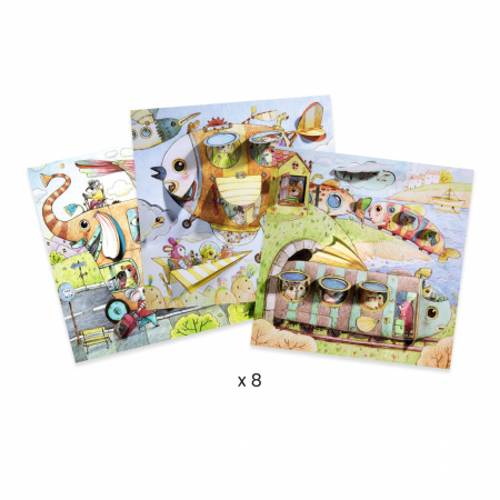 Planse de colorat cu surprize Calatoria lui Malo, Djeco, varsta 3 - 6, 6 - 9 ani, Fata [2]