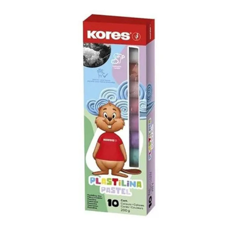 Art & Craft si Artizanat - Plastilina 10 culori pastel 200g kores