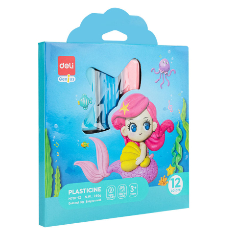 Art & Craft si Artizanat - Plastilina 12 culori 240g cutie carton deli