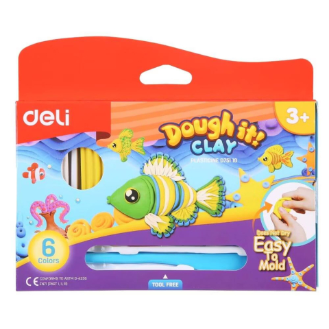 Art & Craft si Artizanat - Plastilina 6 culori 120g deli