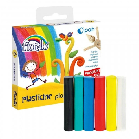 Plastilină, Pastă modelaj, Lut - Plastilina Fiorello 6 culori | Moale, non-toxica, fara murdarie
