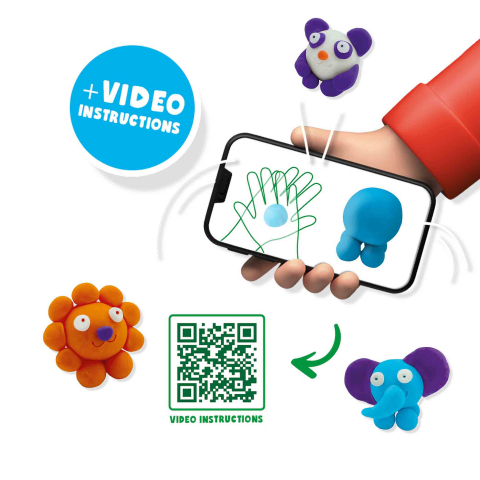 Plastilina colorata vegana FunDo - Animale salbatice (3 x 90 gr - 1 x 40 gr), copii varsta 3 ani+,6 ani+ [2]