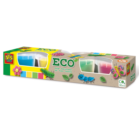 Plastilină, Pastă modelaj, Lut - Plastilina eco - 4 x 90 gr, copii varsta 2 ani+