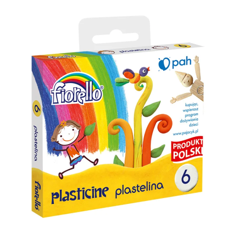 Plastilină, Pastă modelaj, Lut - Plastilina Fiorello 170-1430, set 6 culori