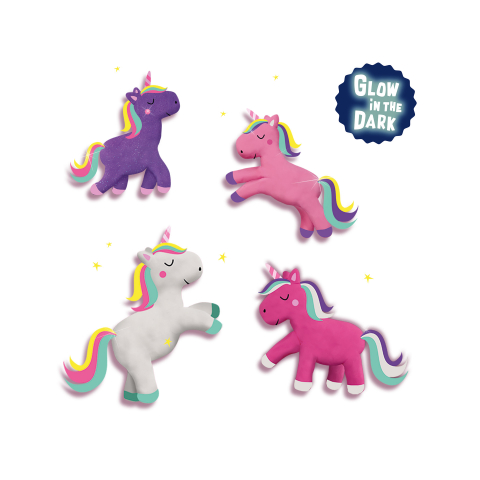 Plastilina fosforescenta cu sclipici Unicorn 4 x 90 gr, copii varsta 2 ani+,6 ani+,8 ani+ [2]