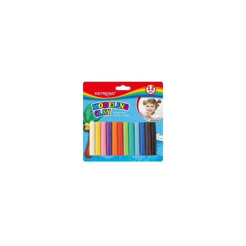 Plastilină, Pastă modelaj, Lut - Plastilina Keyroad KR971345, 160g, set 12 culori