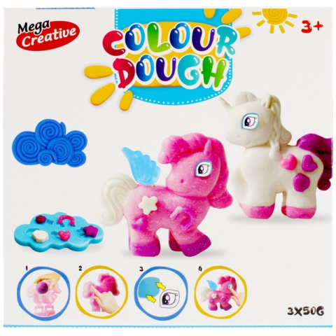 Art & Craft si Artizanat - Plastilina Mega Creative Colour Dough 471263, 3x50g, cu accesorii, +3 ani, set 3 culori
