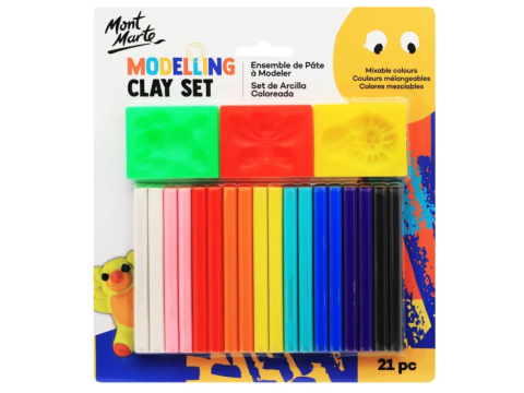 Art & Craft si Artizanat - Plastilină Modeling Clay + mulaje Mont Marte 21 piese