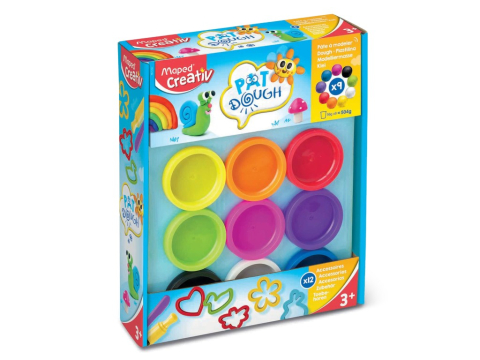 Plastilină, Pastă modelaj, Lut - Plastilină Pat'Dough 9 culori + 12 accesorii