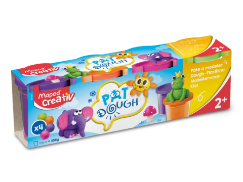 Plastilină, Pastă modelaj, Lut - Plastilină Pat'Dough Fancy 4 culori