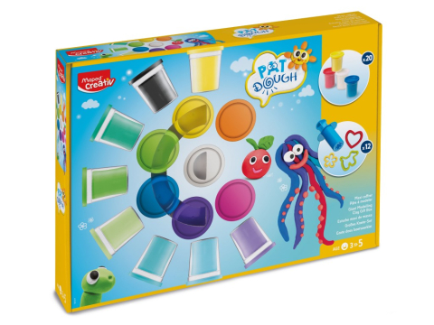 Plastilină, Pastă modelaj, Lut - Plastilină Pat'Dough Maxi Set 20 culori + 12 accesorii