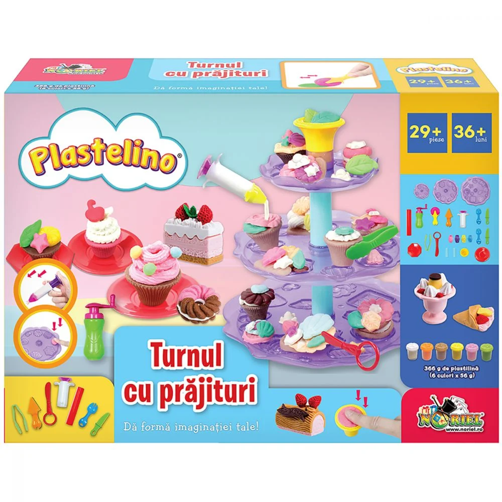 Plastilina pentru Copii, Pasta de Modelaj si Lut - Plastilina Set de joaca Plastelino Turnul de prajituri 