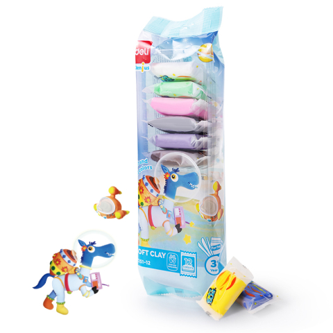 Art & Craft si Artizanat - Plastilina soft clay 12 culori 72g deli