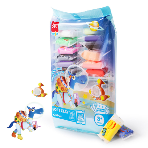 Art & Craft si Artizanat - Plastilina soft clay 24 culori 144g deli