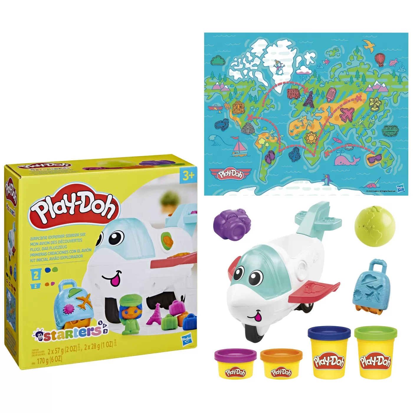 Plastilină, Pastă modelaj, Lut - Plastilina Play-Doh Starters, Calatoreste cu avionul, varsta de la 3 ani la 7 ani