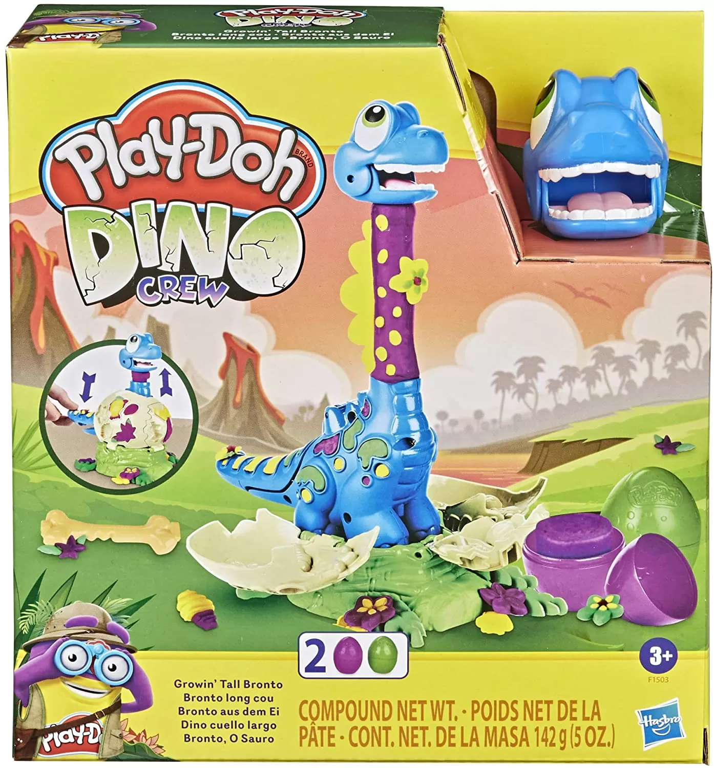 Jucării și Jocuri pentru copii - Playdoh dinozaurul bronto creste in inaltime, varsta de la 3 ani la 10 ani