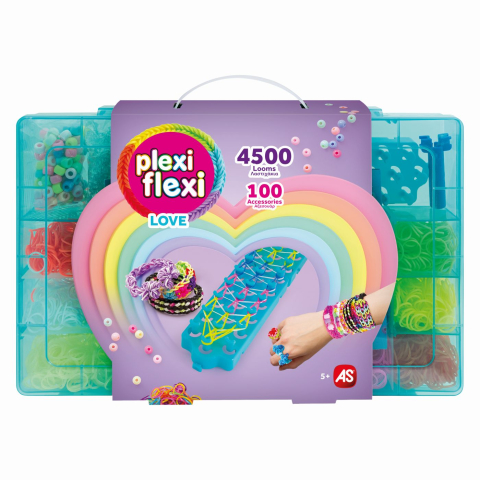 Jucării și Jocuri pentru copii - Plexi flexi love cutie mare 4500 elastice 100 accesorii