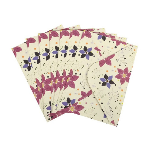 Birotică și Papetărie - Plic color CNX, 120g/mp, 130x180mm, model cu floare, set 10 buc