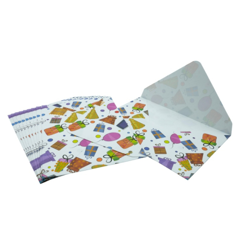 Birotică și Papetărie - Plic color CNX, 130x180mm, 120g, model party, set 10 buc
