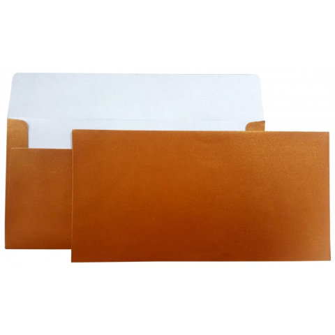 Birotică și Papetărie - Plic color DL CNX, bronz metalizat, 120g/mp, 110x220mm, autoadeziv, set 10 buc
