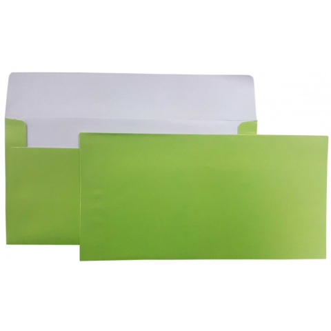 Birotică și Papetărie - Plic color DL CNX, verde fistic metalizat, 120g/mp, 110x220mm, autoadeziv, set 10 buc