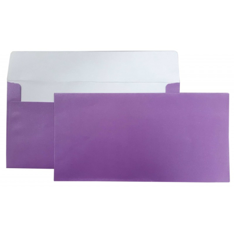 Birotică și Papetărie - Plic color DL CNX, violet metalizat, 120g/mp, 110x220mm, autoadeziv, set 10 buc