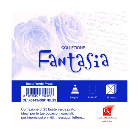 Birotică și Papetărie - Plic color pentru invitatie Colorarte Fantasia, verde deschis, 90g/mp, 145x145mm, set 25 buc