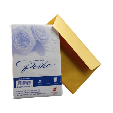 Birotică și Papetărie - Plic color pentru invitatie Colorarte Perla, auriu perlat, 120g/mp, 120x180mm, set 25 buc