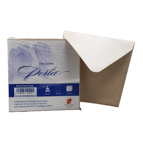Birotică și Papetărie - Plic color pentru invitatie Colorarte Perla, nisipiu perlat, 120g/mp, 145x145mm, set 25 buc