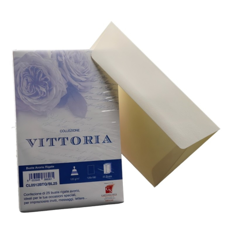 Birotică și Papetărie - Plic color pentru invitatie Colorarte Vittoria, ivory, 120g/mp, 120x180mm, set 25 buc