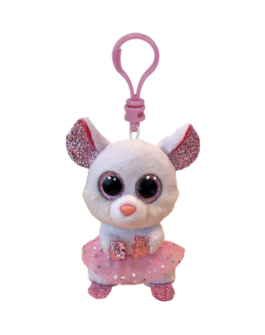 Jucarii de Plus - Plus breloc ty 8.5cm boos nina soricel de balerina alba