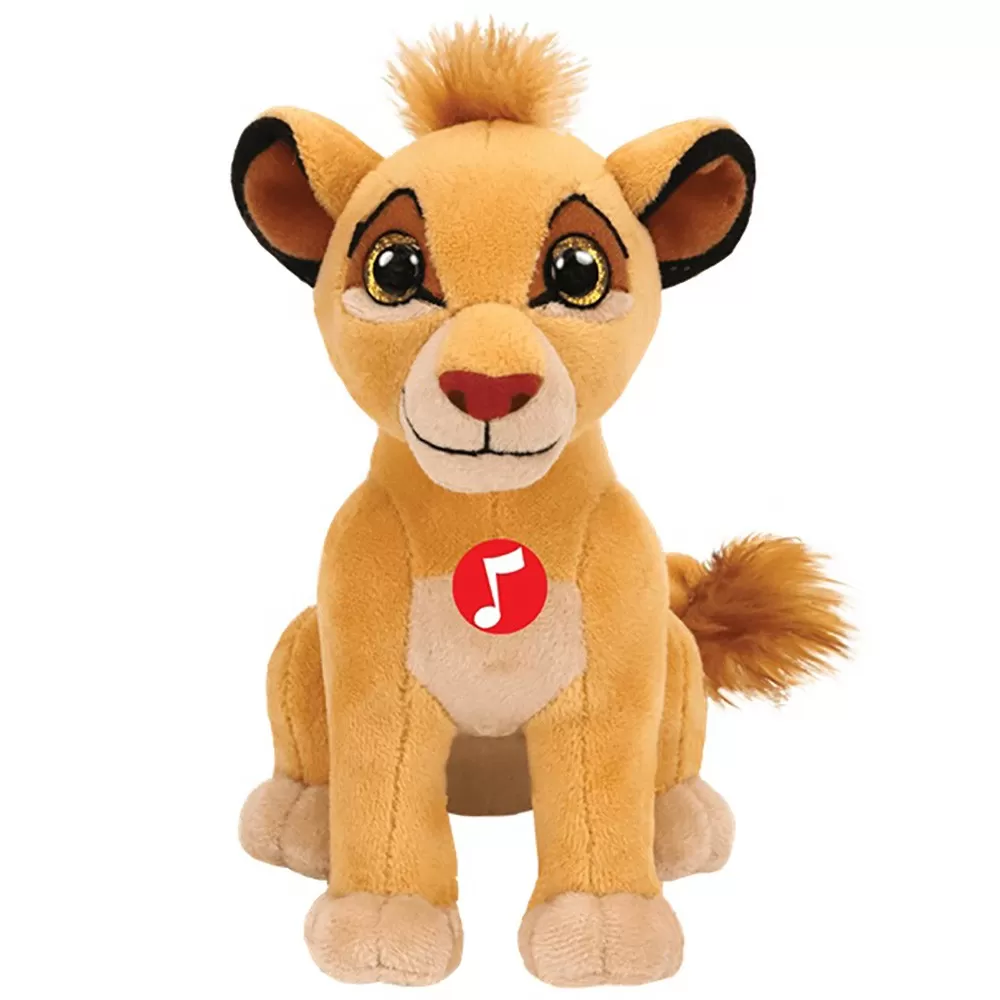 Jucării bebeluși - Plus ty 15cm beanie babies disney regele leu simba cu sunete, varsta de la 3 ani la +15 ani
