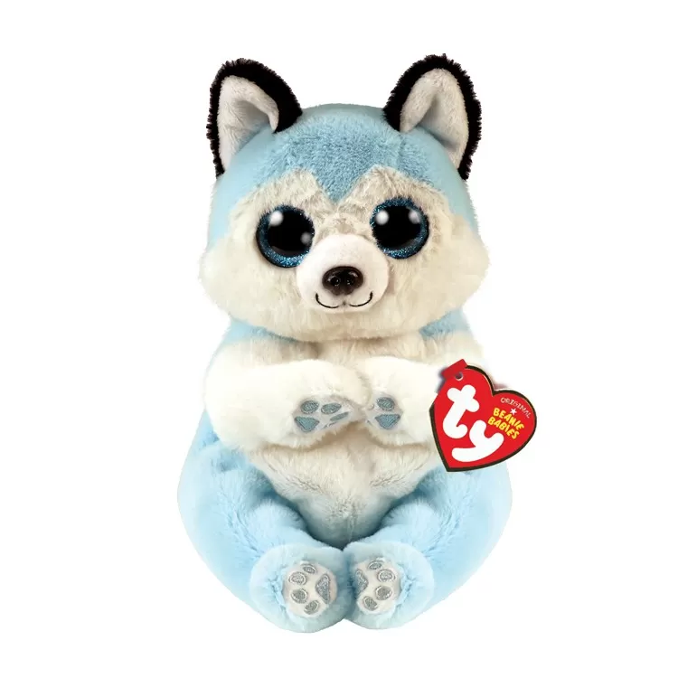 Jucării bebeluși - Plus ty 15cm beanie bellies thunder husky blue, varsta de la 3 ani la +15 ani